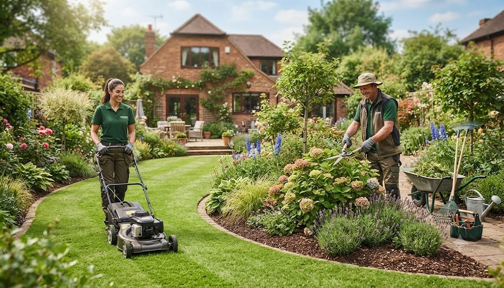 Local gardeners providing lawn and garden maintenance services